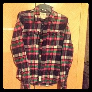 Men Sz L Abercrombie & Fitch muscle flannel shirt